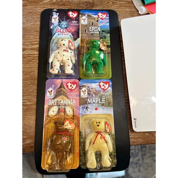 Ronald McDonald TY Beanie Babies 1999 Glory Erin Maple Britannia Complete Set